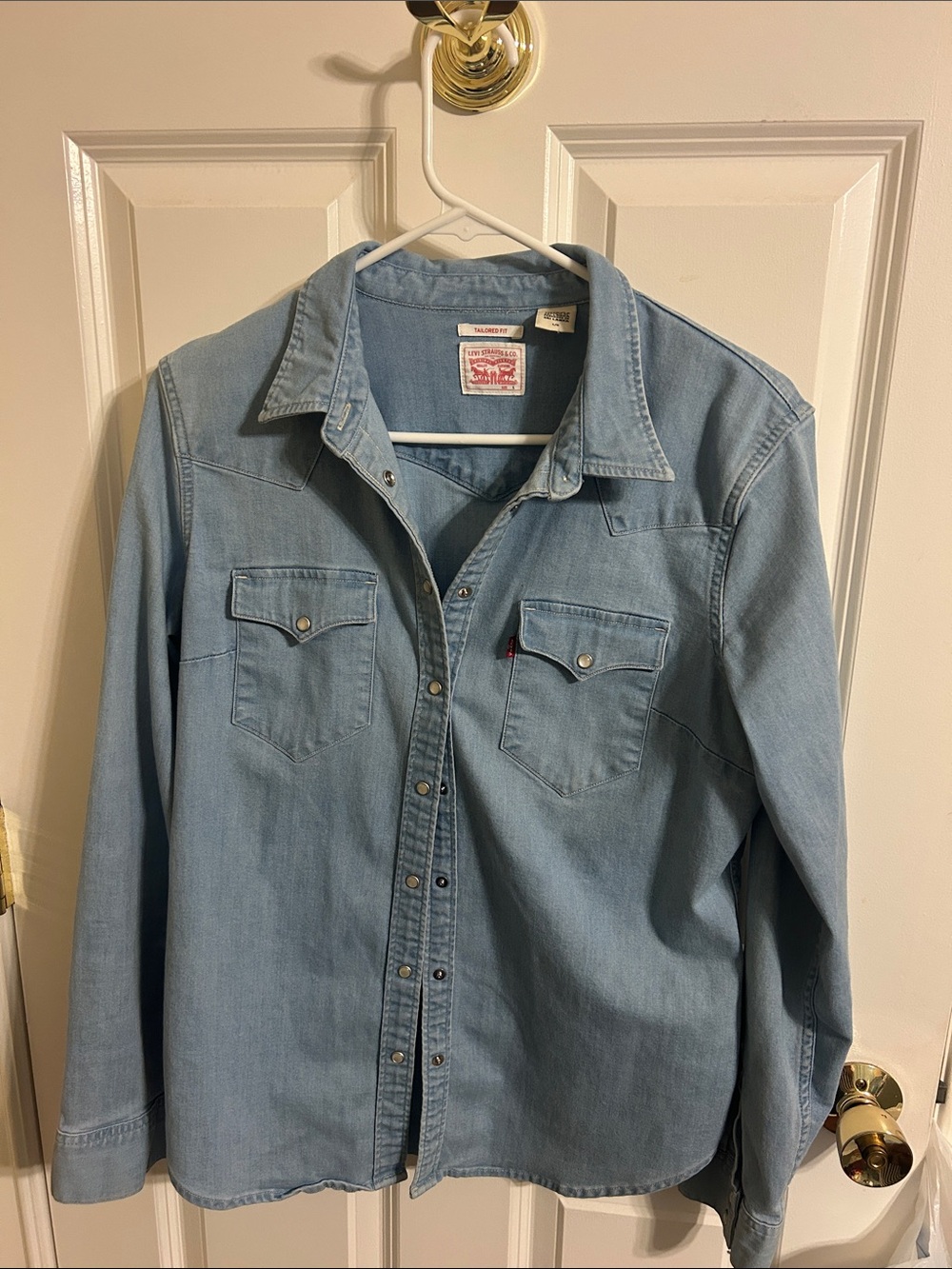 Levi's Light Blue Denim Snap-Front Western Shirt